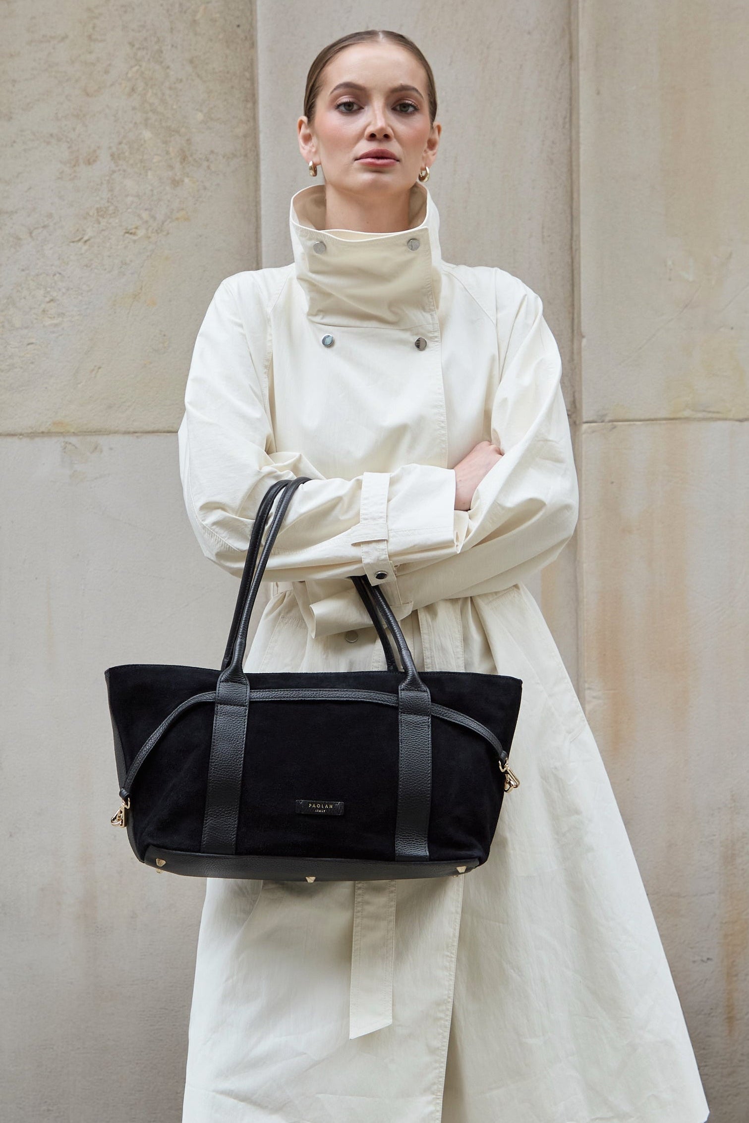 Camilla Black Suede Tote