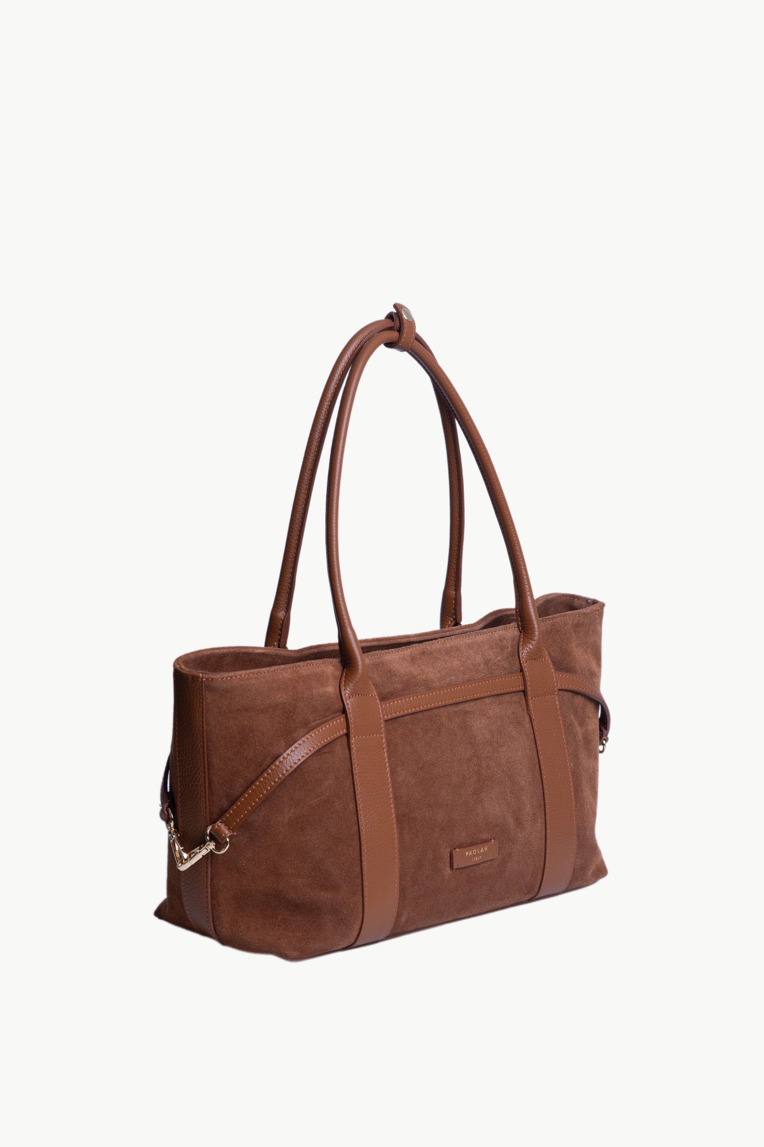 Camilla Cognac Suede Tote