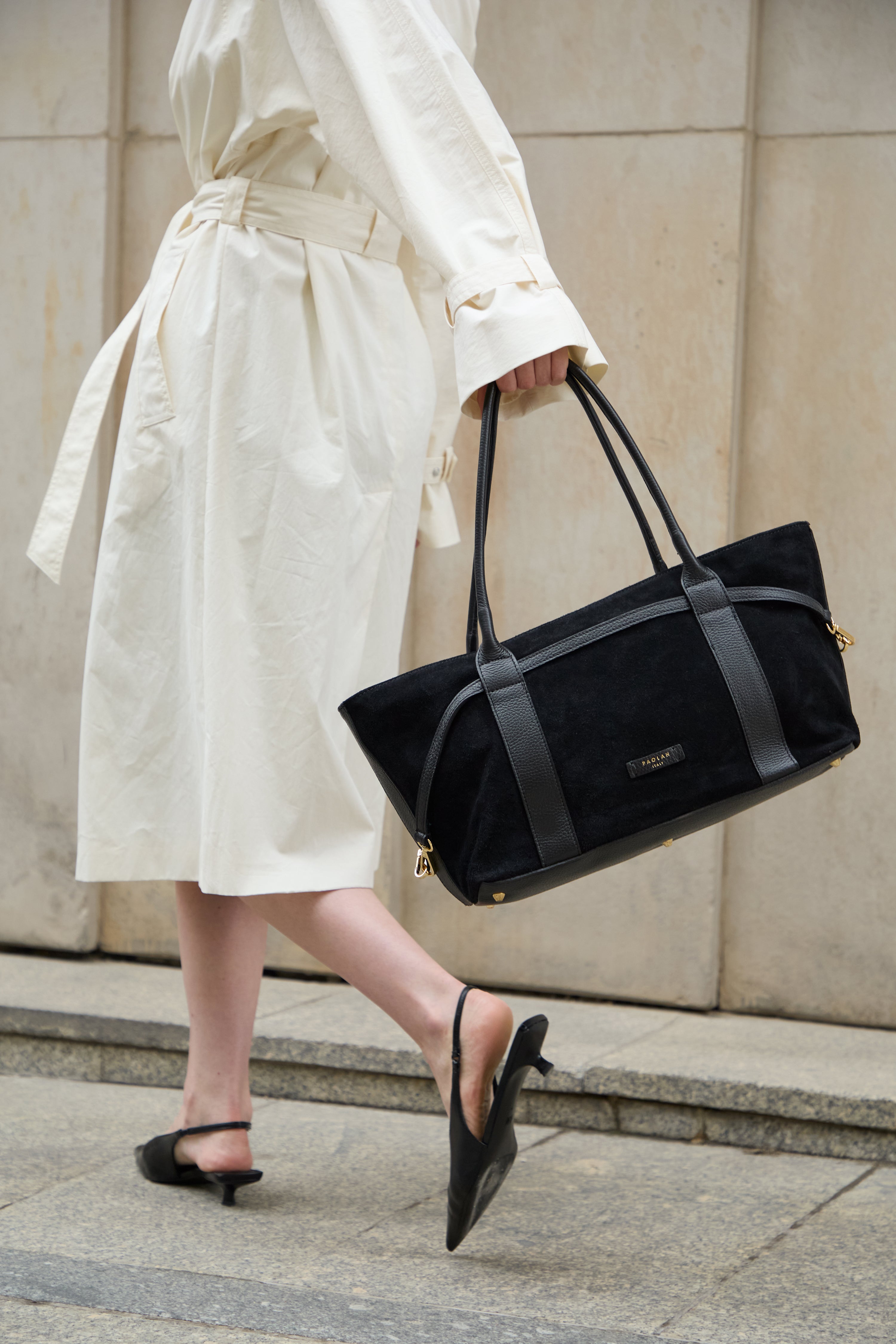 Camilla Black Suede Tote